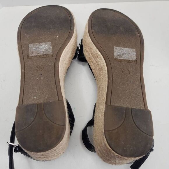 Marc Fisher Womens Black Joyce Espadrille Strappy Platform Sandal Size 6.5M - Picture 7 of 9